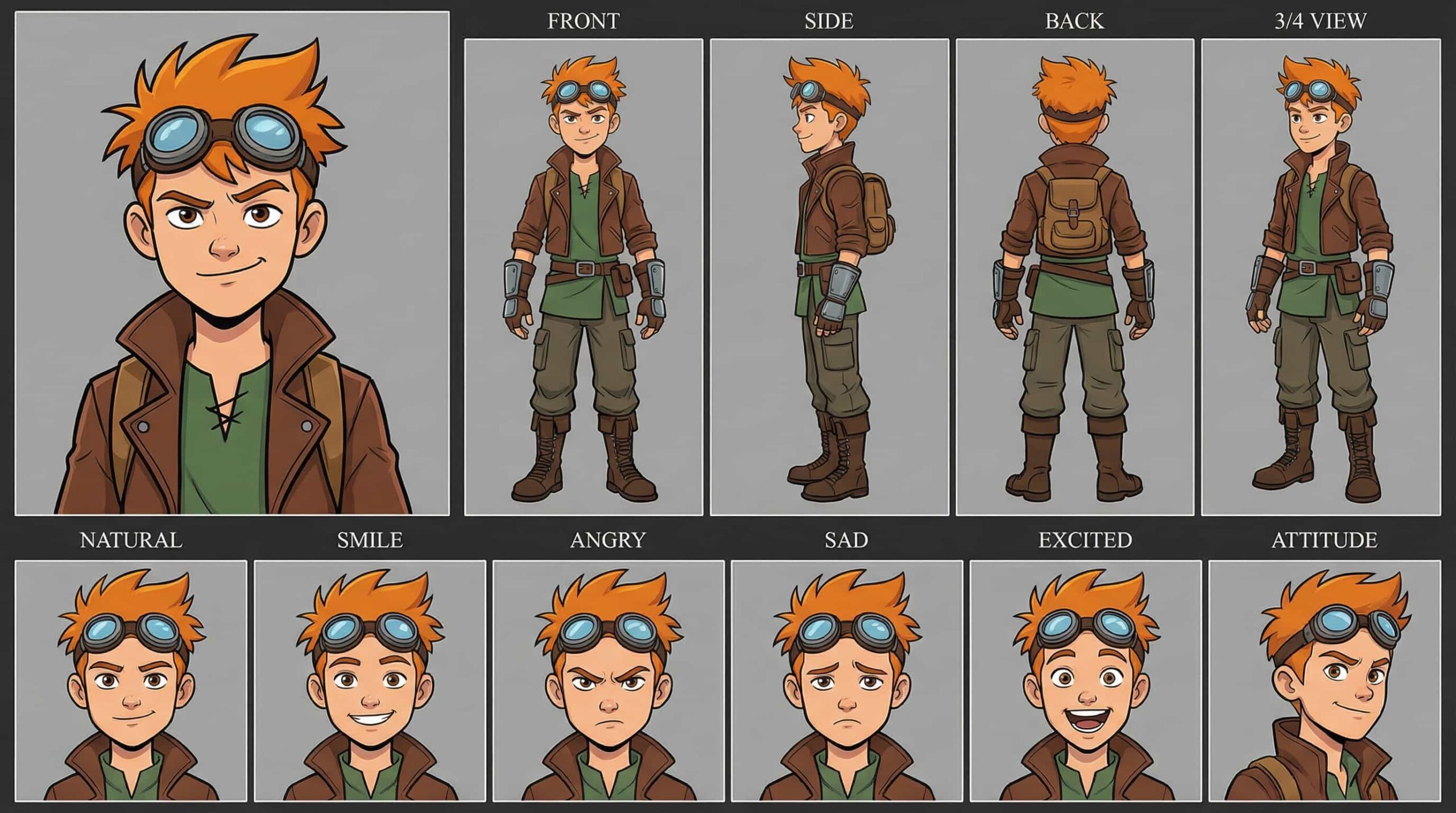 Steampunk Anime Adventurer Boy