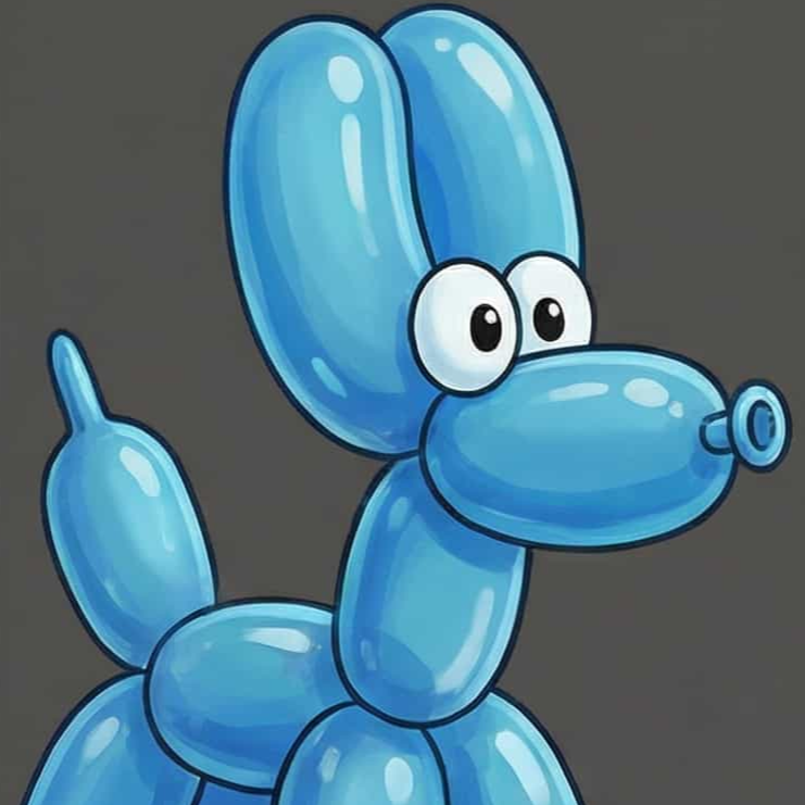 blue balloon dog cartoon