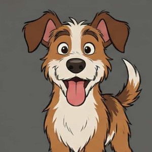 happy dog cartoon character