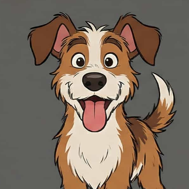 happy dog cartoon character