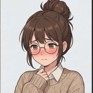 Shy Library Anime Girl