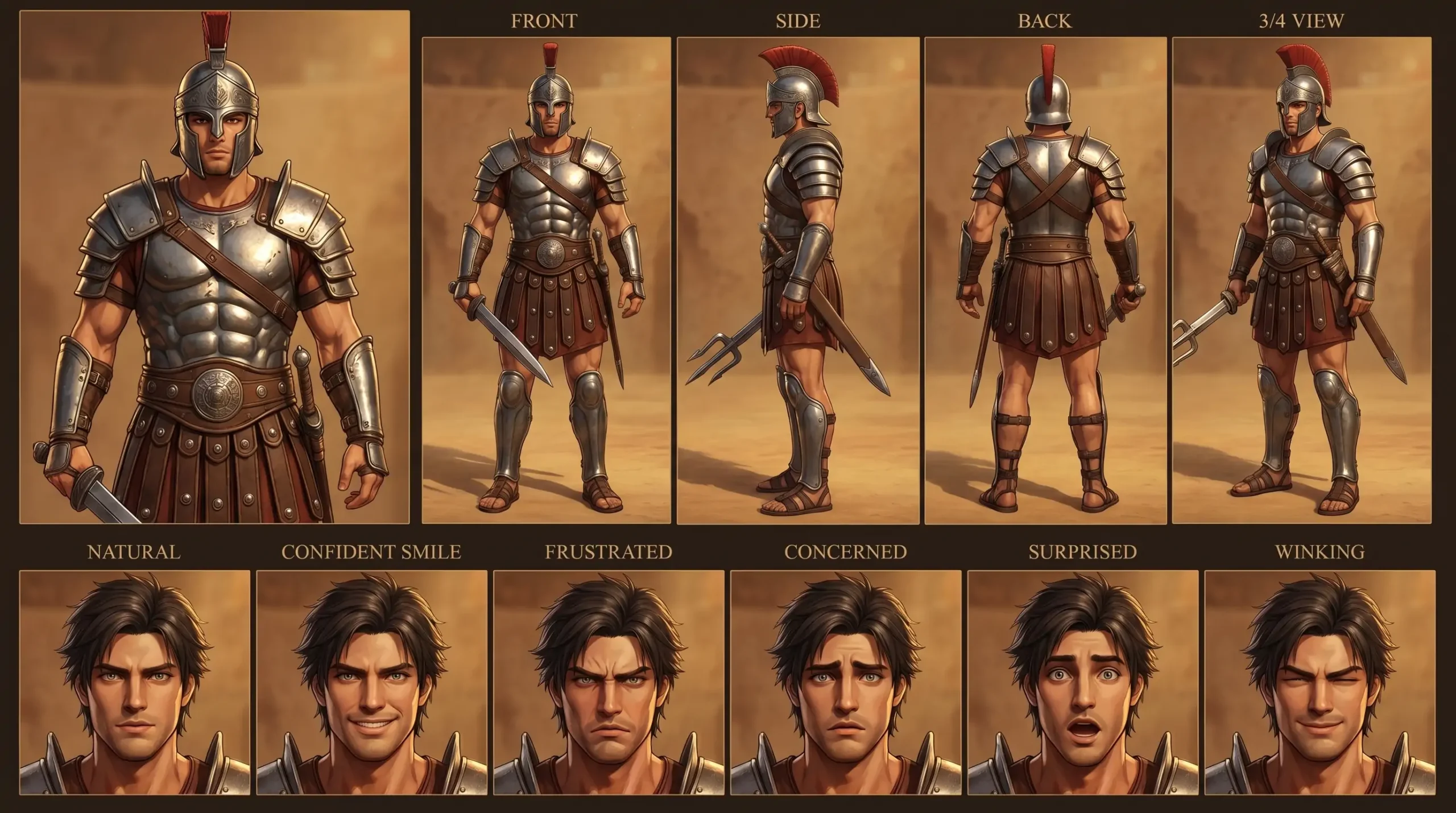 Enter the Arena with the 3D Anime Roman Gladiator