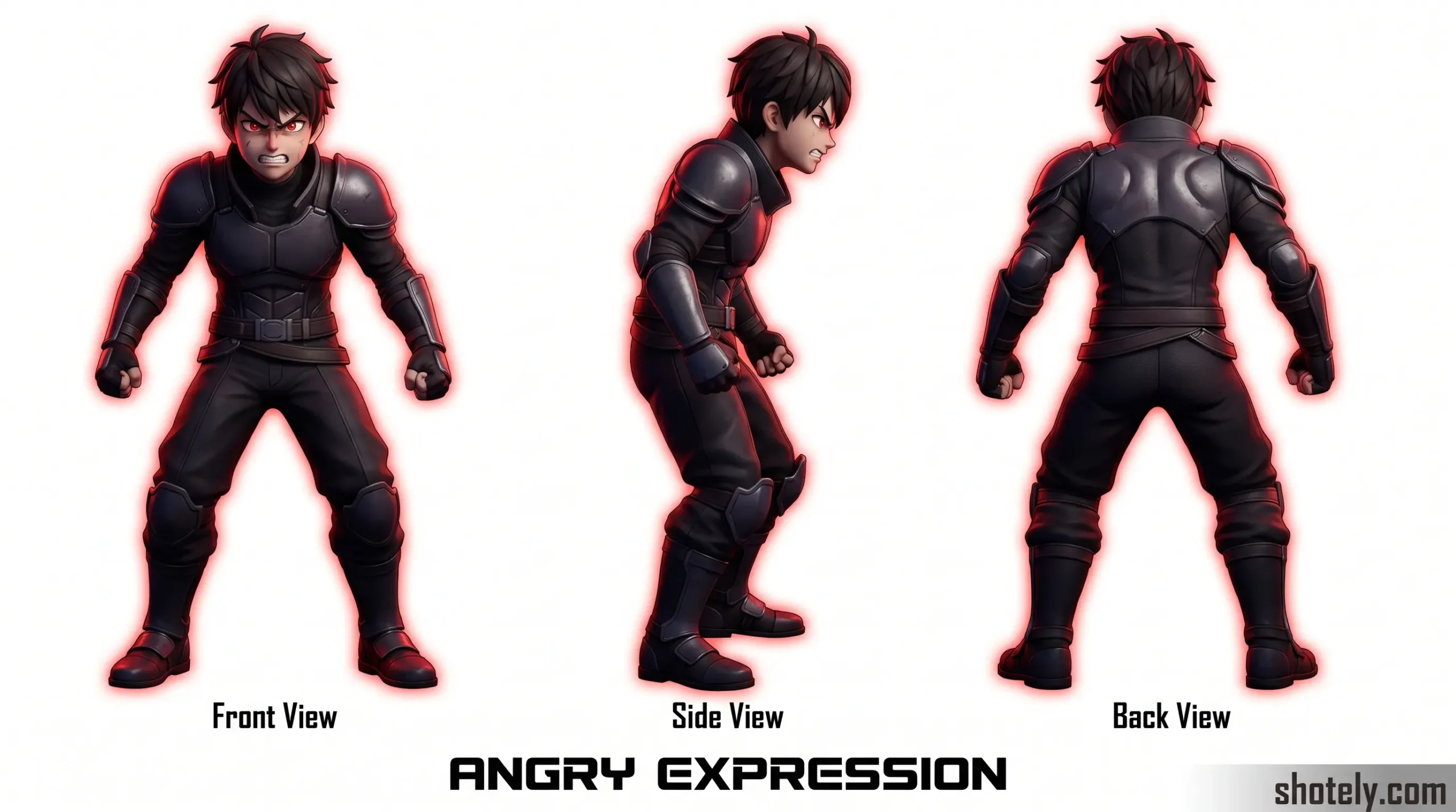 Anime Poses: Angry Expression – 3D Anime Character Pose Reference