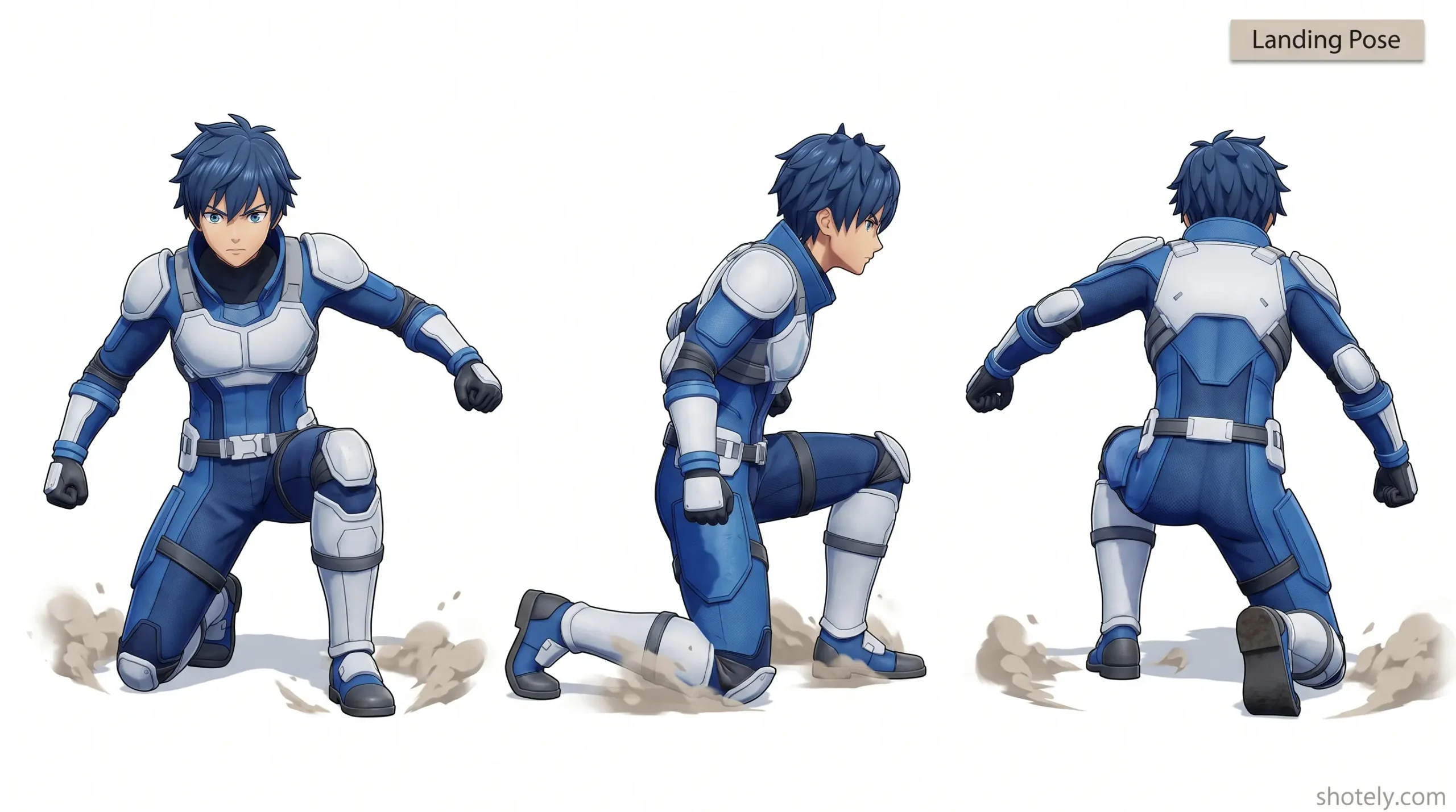 Anime Poses: Landing Pose – 3D Anime Character Pose Reference