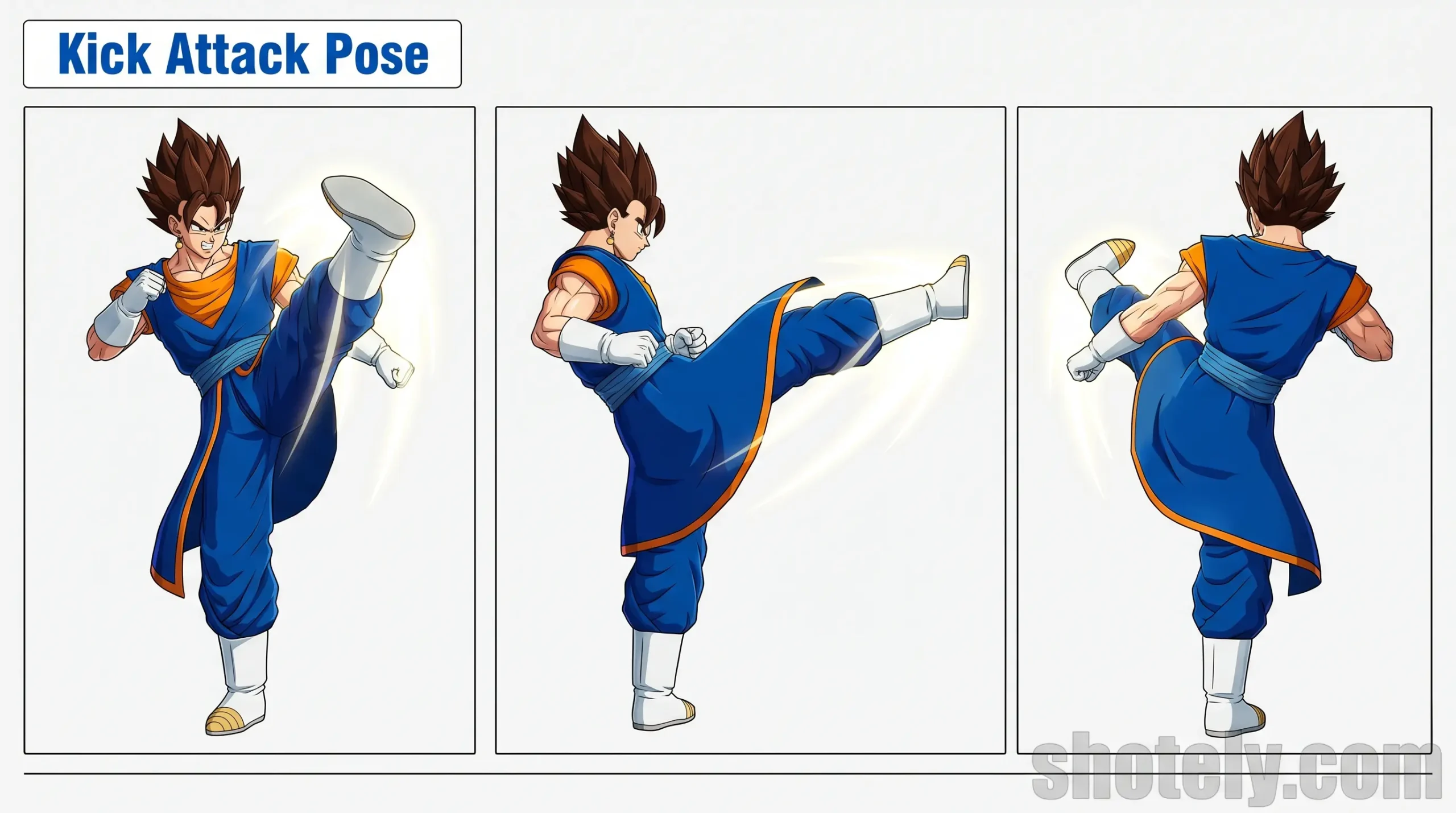 Anime Poses: Kick Attack Pose – 3D Anime Character Pose Reference
