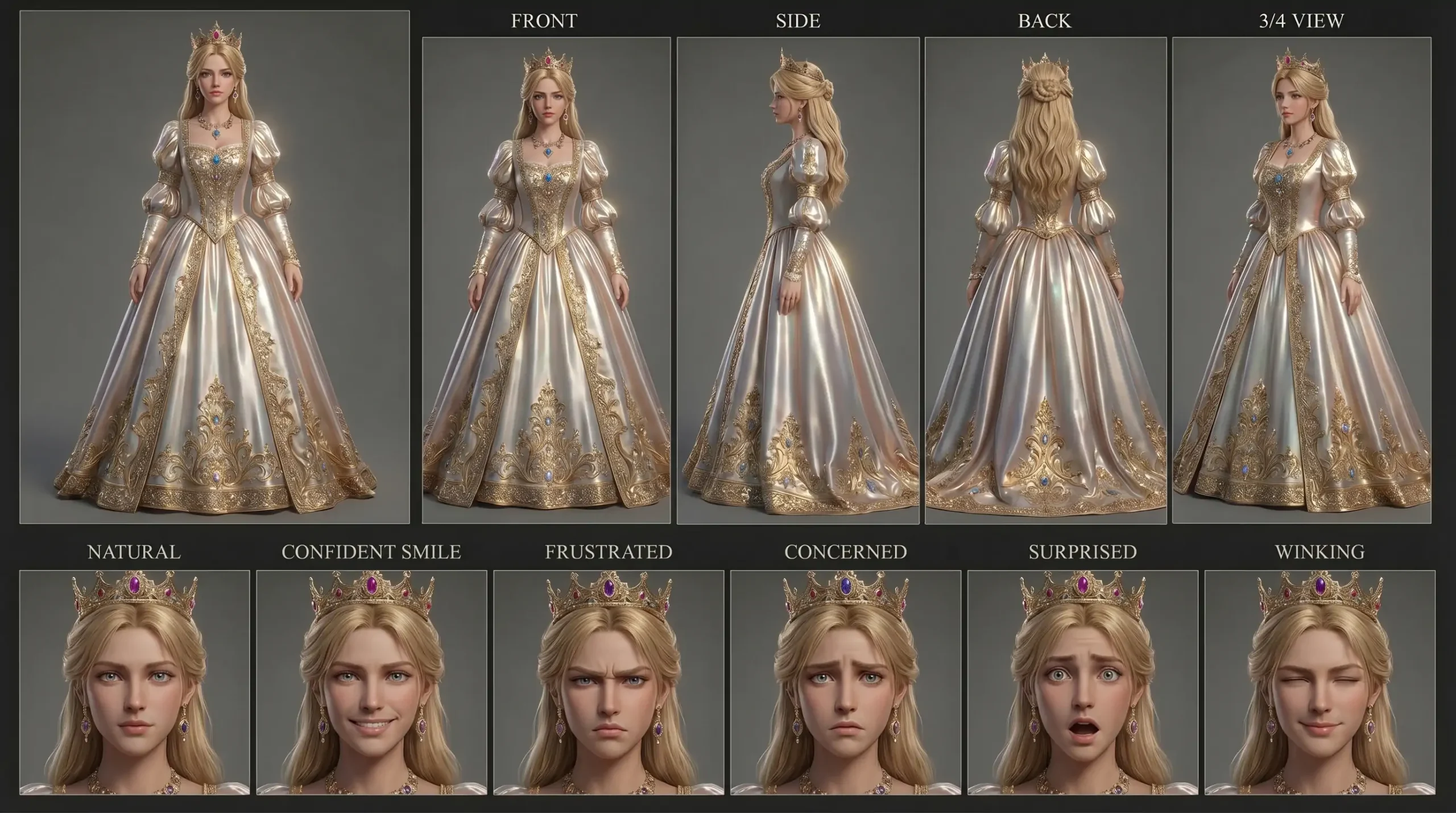 Enchanting 3D Anime Golden Princess Revealed