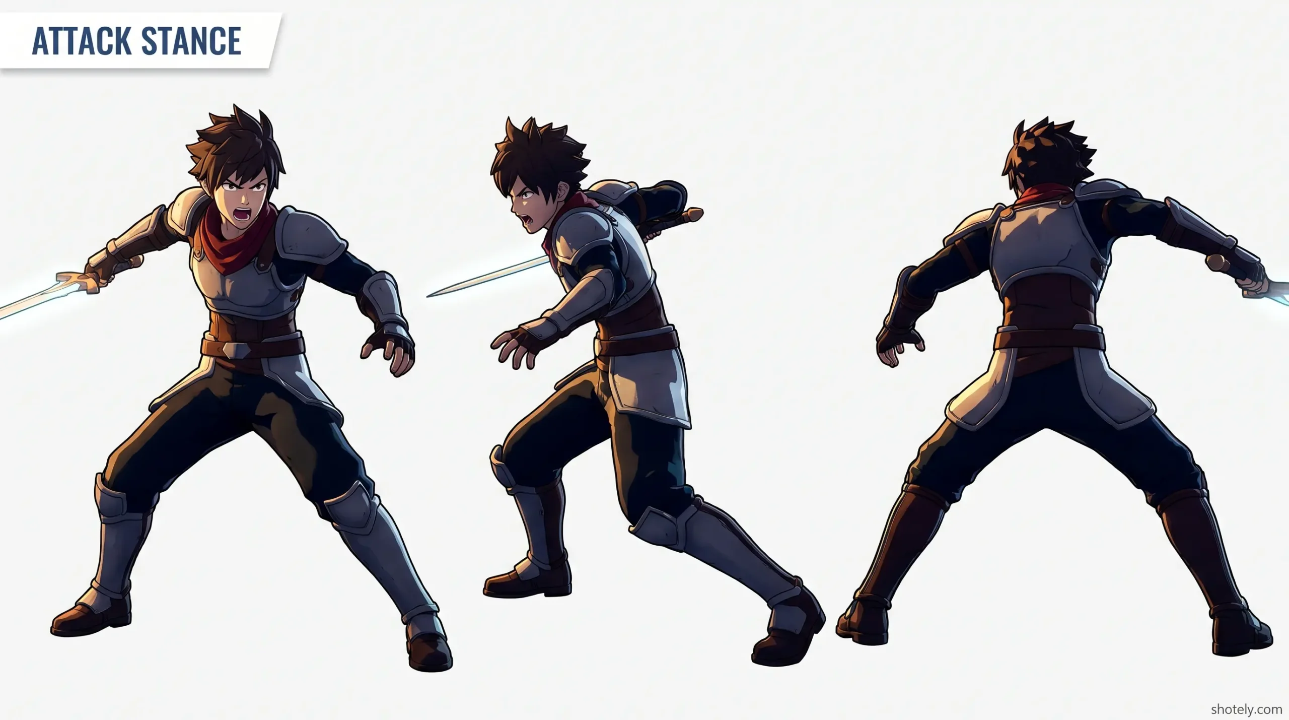 Anime Poses: Attack Stance – 3D Anime Character Pose Reference