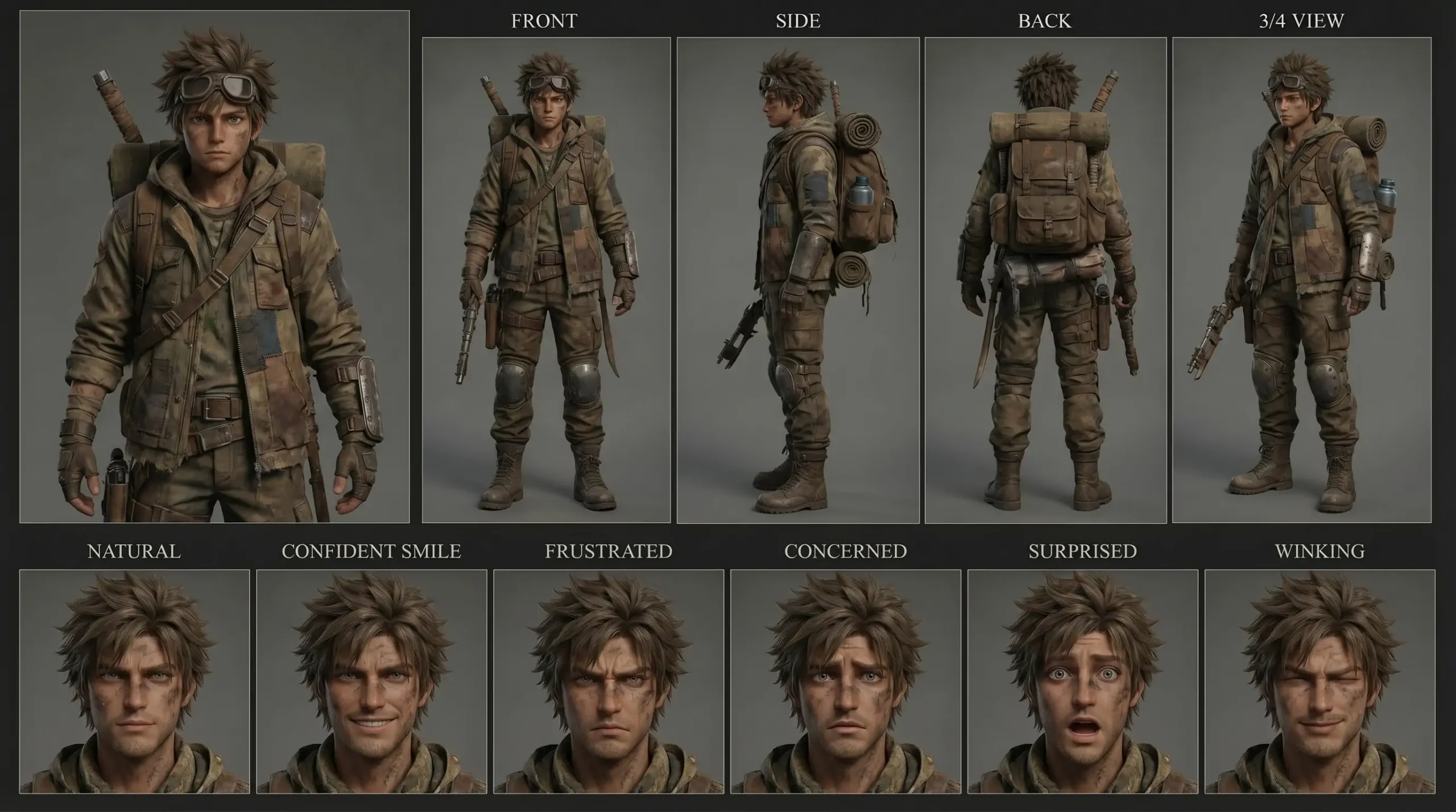 Anime Pose Reference: Scavenger 3D Sheet