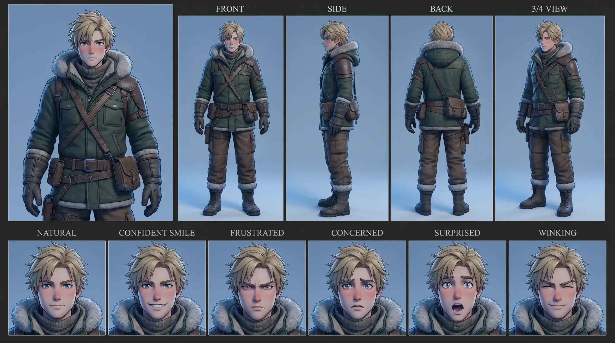 Anime Poses: Winter Adventurer 3D Model