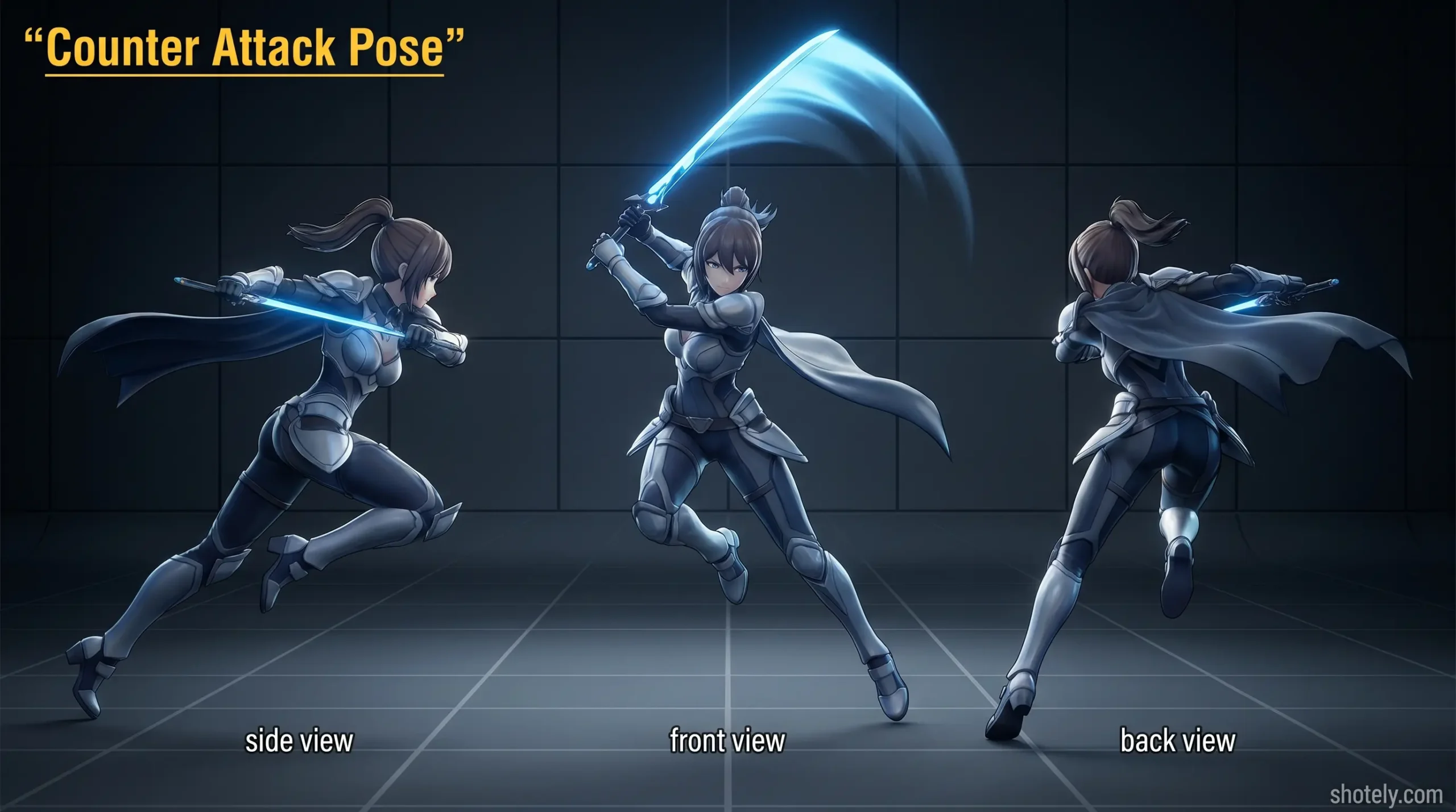Anime Poses: Swift Counter Attack Pose Reference