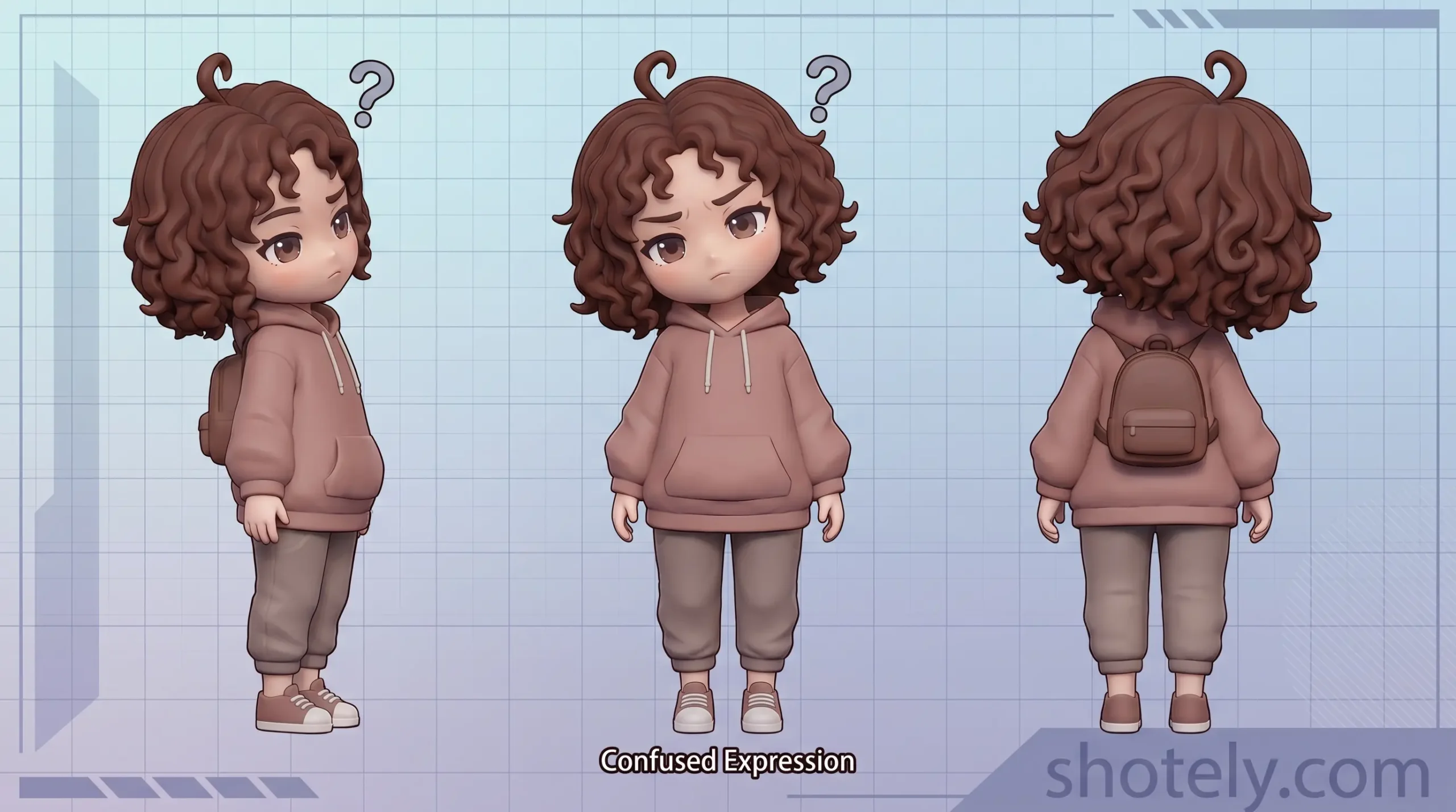 Anime Poses: Puzzled Confused Expression Reference