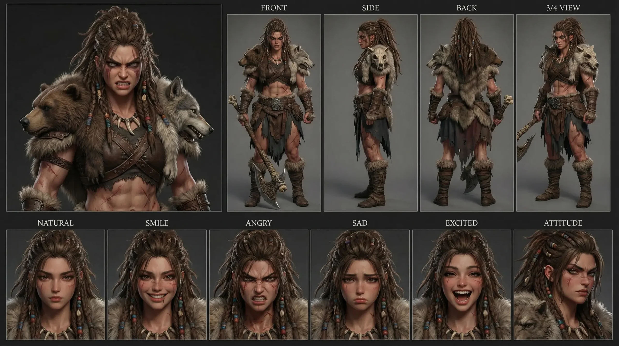 Brynhild Iron-Heart, Shield-Maiden Character Sheet