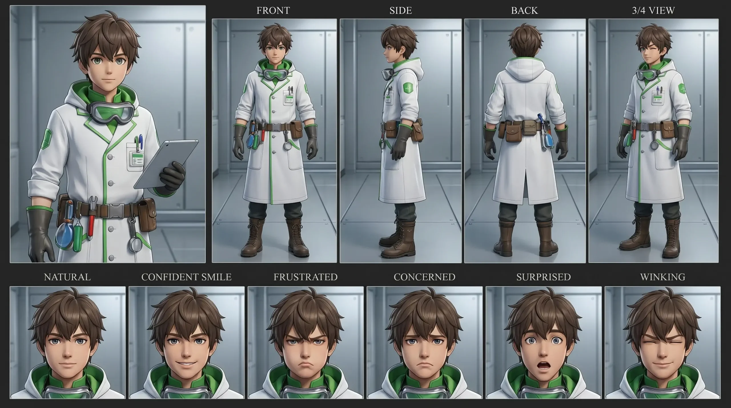 Cartoon Character Design: Lab Researcher