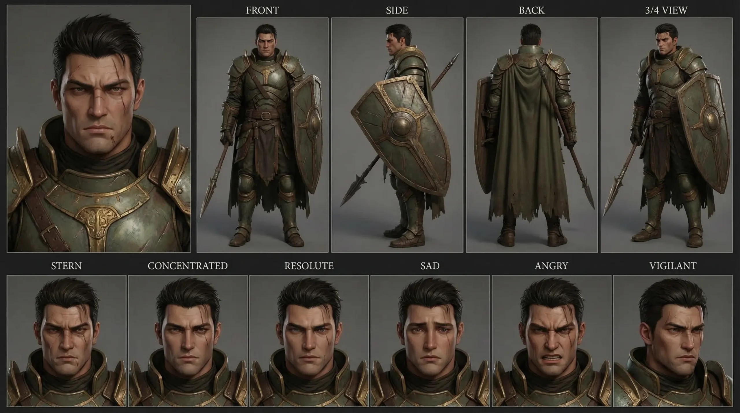 Commander Kaelen, Knight Character Sheet