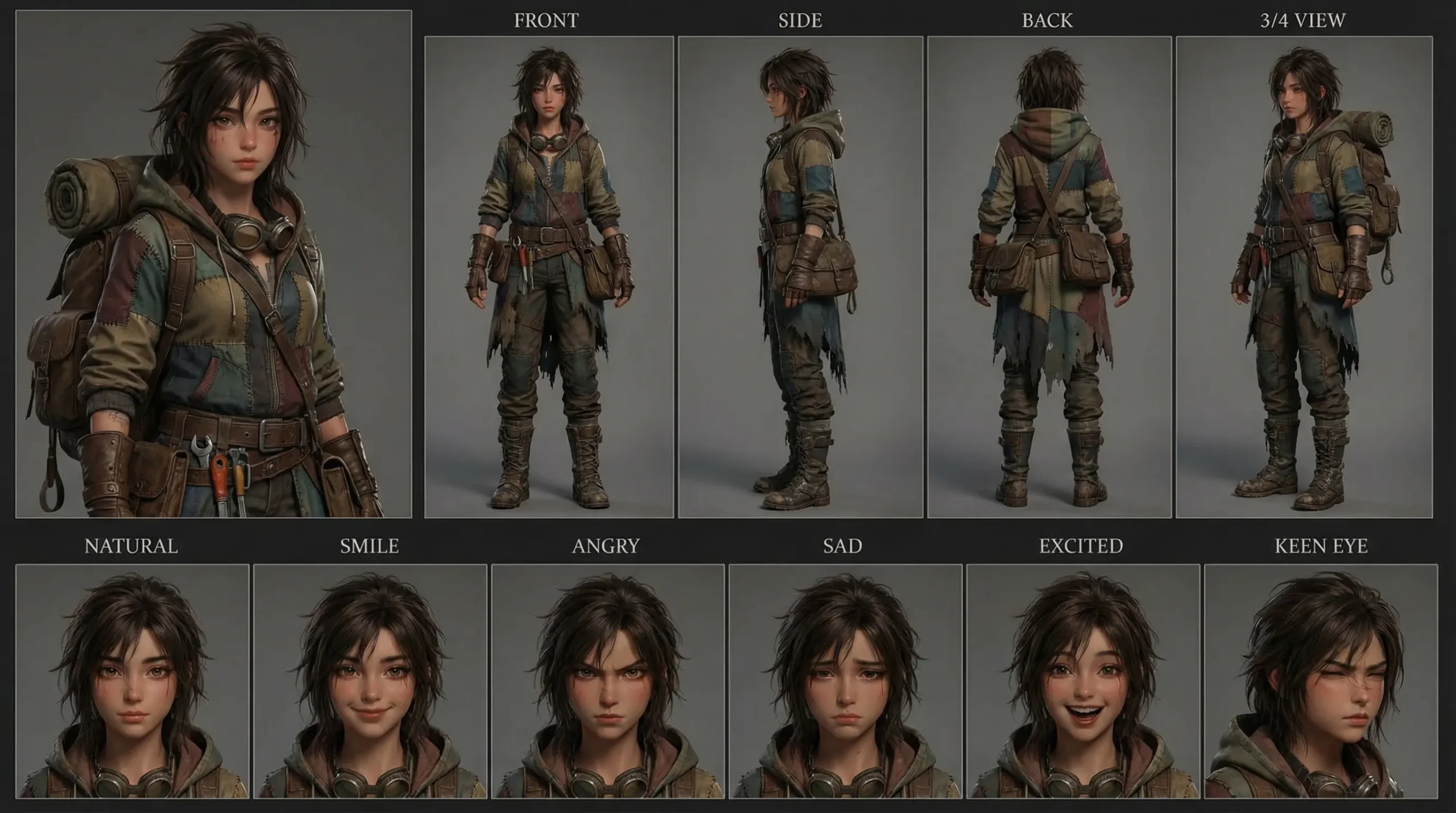 Jax the Scavenger (Female), Post-Apocalyptic Character Sheet