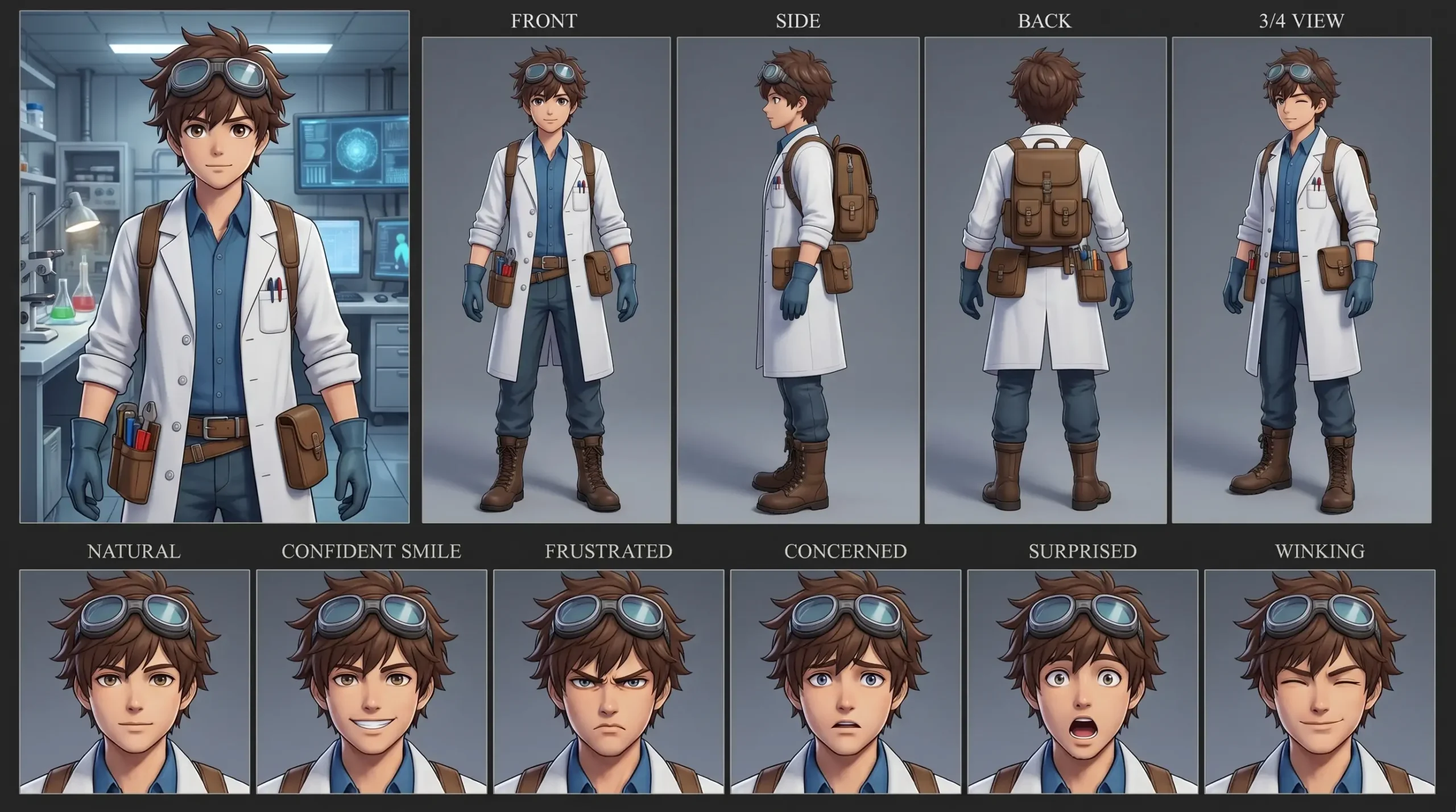 Model Sheet: Scientist Engineer 3D Art