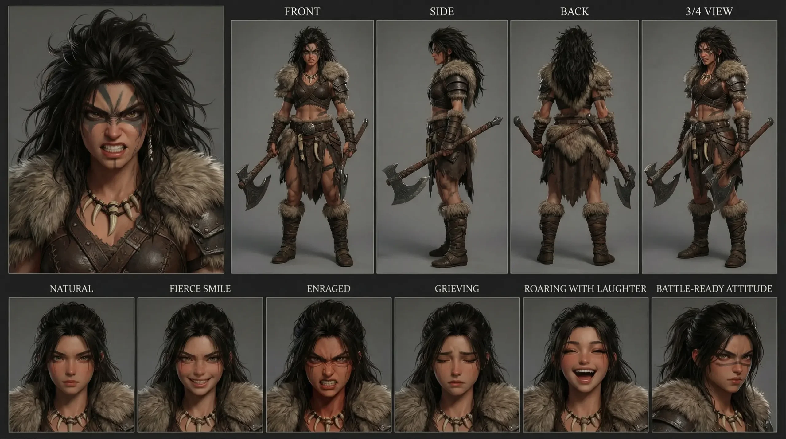 Morana the Fierce, Dark Barbarian Character Sheet